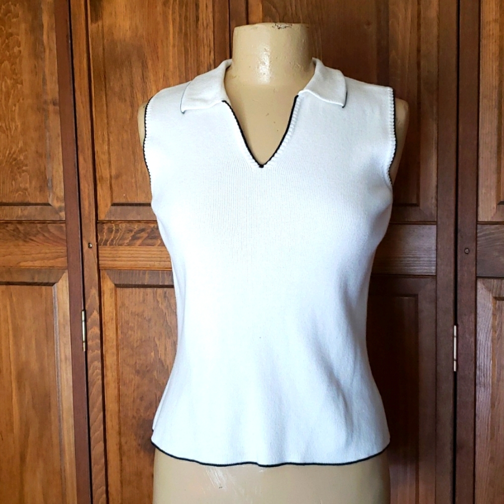 IZOD Sleeveless White Sweater Sz S